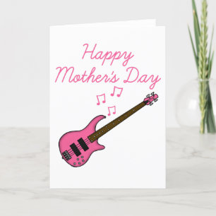 Cartão De Agradecimento Bass Guitar Dia de as mães Bassista Musico