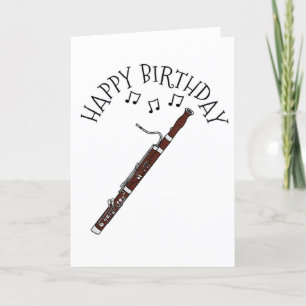 Cartão De Agradecimento Bassoon Birthday Card Bassoonista Woodwind Musico
