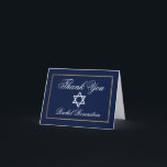 Cartão De Agradecimento Bastão nota azul e Dourado de Mitzvah<br><div class="desc">Bastão obrigado azul e Dourado de Mitzvah você cartão de nota</div>
