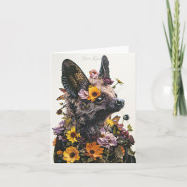 Cartão De Agradecimento Bat da Flor na Placa Branca