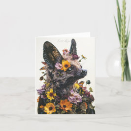 Cartão De Agradecimento Bat da Flor na Placa Branca