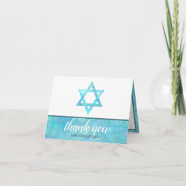 Cartão De Agradecimento Bat Mitzvah Blue Opal Magen David Fotografia Chic