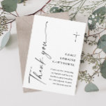 Cartão De Agradecimento Batismo Branco de Script Elegante Moderno<br><div class="desc">Escrito Elegante moderno Cartões de agradecimentos Batismo Neutro por Gênero Branco. Clique no botão personalizar para personalizar este design com seus detalhes. Para alterar as cores e fontes,  escolha editar este design para abrir mais as opções adicionais de personalização.</div>