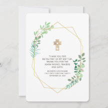 Batismo Foliar Geométrico Moderno Obrigado