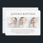 Cartão De Agradecimento Batismo Foto Simples Do Quic Moderno Três<br><div class="desc">Este design simples e clássico é composto por tipografia serif e adiciona uma foto personalizada. Este design é moderno,  simples,  chique,  brincalhão e divertido.</div>
