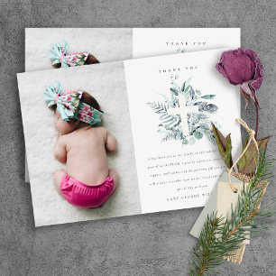 Cartão De Agradecimento Batismo Fotográfico da Cruz da Fauna Eucalyptus Az