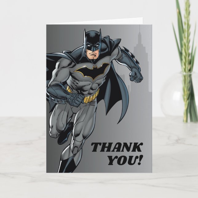 Cartão De Agradecimento Batman | Feliz Aniversário Do Chalkboard Obrigado (Frente)