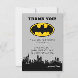 Cartão De Agradecimento Batman Gotham City   Obrigado pelo aniversário