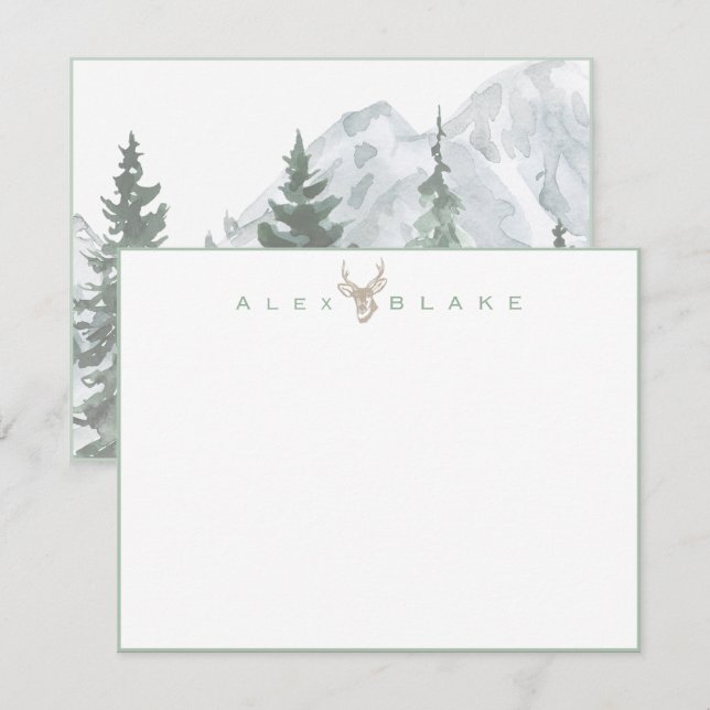 Cartão De Agradecimento Bayou Buck: Customized Stationery for Men (Frente/Verso)