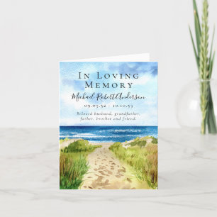 Cartão De Agradecimento Beach In Loving Memory Funeral Sympathy