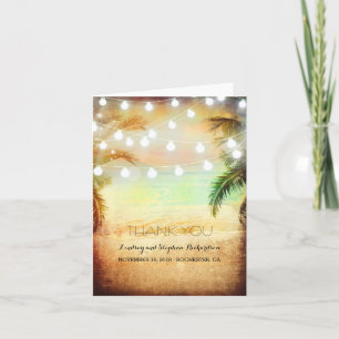 Cartão De Agradecimento Beach Sunset Romantic Wedding Thank You cards