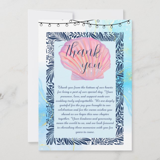 Cartão De Agradecimento Beach-Themed (Frente)