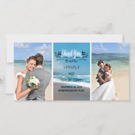 Cartão De Agradecimento Beach Wedding Obrigado