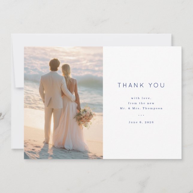 Cartão De Agradecimento Beach Wedding Thank You Card (Frente)