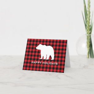 Cartão De Agradecimento Bear Buffalo Check Mountain Feliz Feriados