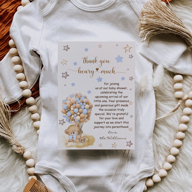 Cartão De Agradecimento Bear Obrigado Beary Muita Placa De Chá de fraldas  (Criador carregado)