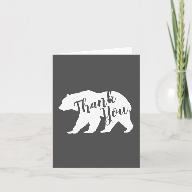 Cartão De Agradecimento Bear Obrigado Silhouette (Frente)