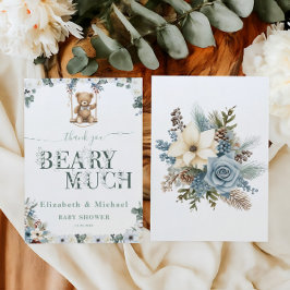 Cartão De Agradecimento Beary Muitíssimo Floral Sage Verde Sexo Neutro