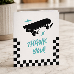 Cartão De Agradecimento Bebê a Bordo Skateboard Chuveiro de Bebê Obrigado