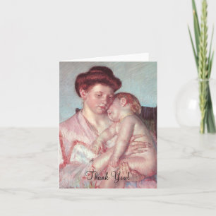 Cartão De Agradecimento Bebê Adormecido de Mary Cassatt, Obrigado