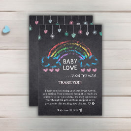 Cartão De Agradecimento Bebê Amor Corações Chalkboard & Chá de fraldas Rai