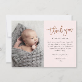 Cartão De Agradecimento Bebê de Fotografia de Script Moderno