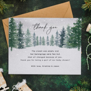 Cartão De Agradecimento Bebê de neve de inverno Está frio fora do Chá de f