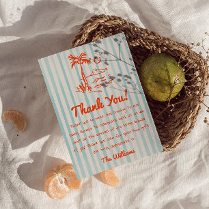 Cartão De Agradecimento Bebê Desenhado No Chá de fraldas Neutro De Verão C