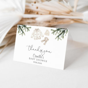 Cartão De Agradecimento Bebê É Frio Fora do Chá de fraldas de inverno