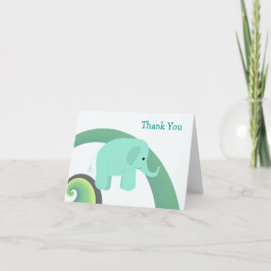 Cartão De Agradecimento Bebê Elefante Fofo Obrigado