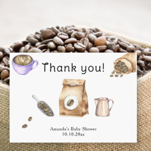 Cartão De Agradecimento Bebê está criando café Obrigado