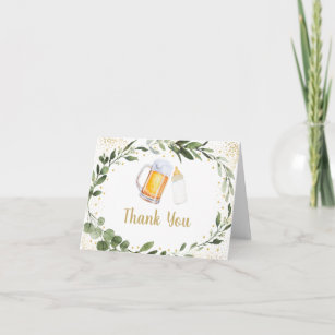 Cartão De Agradecimento Bebê Está Fazendo Chá de fraldas Verde Obrigado