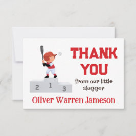 Cartão De Agradecimento Bebê Garoto 1rua coloca beisebol de Bateria