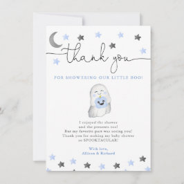 Cartão De Agradecimento Bebê, garoto de halloween cai fofinho chá de frald