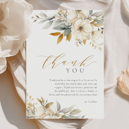 Cartão De Agradecimento Bebê Neutro Elegante Em Chá de fraldas De Sangue