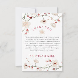 Cartão De Agradecimento Bebê no Bloom Chá de fraldas