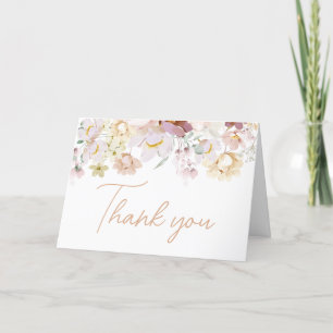 Cartão De Agradecimento Bebê no Bloom Florals Chá de fraldas