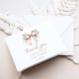 Cartão De Agradecimento Bebê No Chá de fraldas De Arco Rosa De Sangue