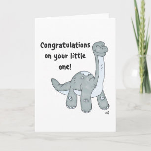 Cartão De Agradecimento Bebê Parabéns Dinossauro