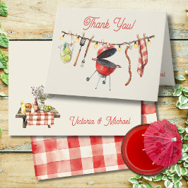 Cartão De Agradecimento Bebê Q Barbecue linha de clothesline obrigado nota