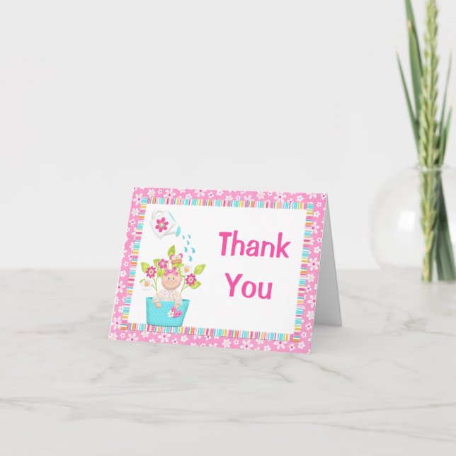 Cartão De Agradecimento Bebê Sprinkle Obrigado (Frente)