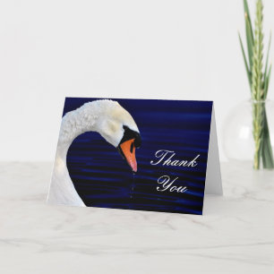 Cartão De Agradecimento Bebendo Swan Branco