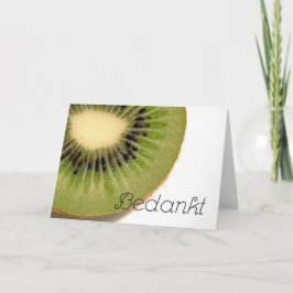 Cartão De Agradecimento Bedankt - Obrigado em holandês com fruta de Kiwi