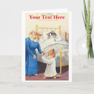 Cartão De Agradecimento Bedtime - Louis Wain