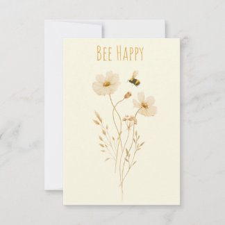Cartão De Agradecimento Bee Happy