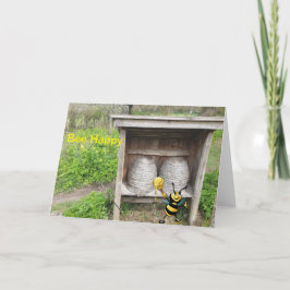 Cartão De Agradecimento Bee Happy. placa de vazio