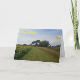 Cartão De Agradecimento Bee Happy. placa de vazio