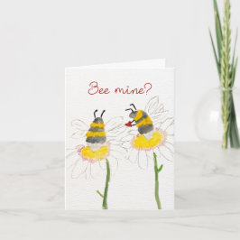 Cartão De Agradecimento Bee Mine? on Flowers Valentine's Day Card