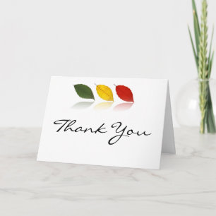 Cartão De Agradecimento Beech Forest in Green, Gold, Red Thank You