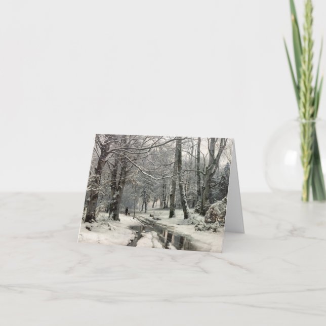 Cartão De Agradecimento Beech Forest, Winter by Anders Andersen-Lundby (Frente)